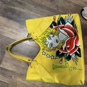 Vintage Ed Hardy Tote Bag with Graphic Design